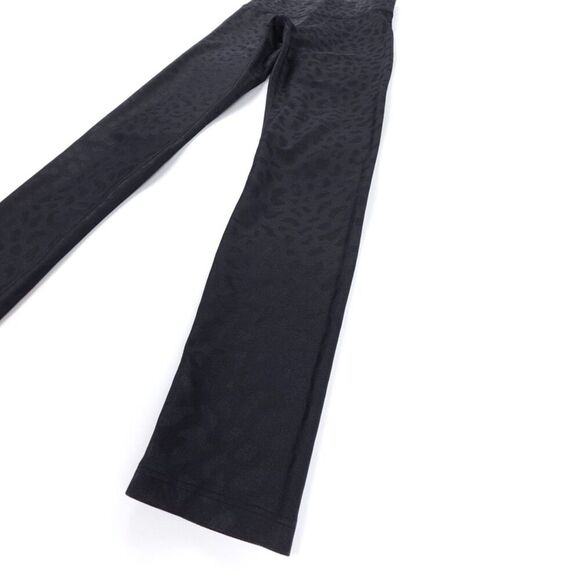 CARBON38 High Rise 7/8 Leggings Leopard Takara Shine Black Minimal Athleisure XS - Picture 5 of 6